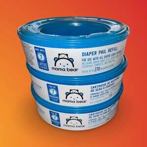 Mama Bear Diaper Pail Refills 3 Pack 810 Count Total Fits Diaper Genie Systems